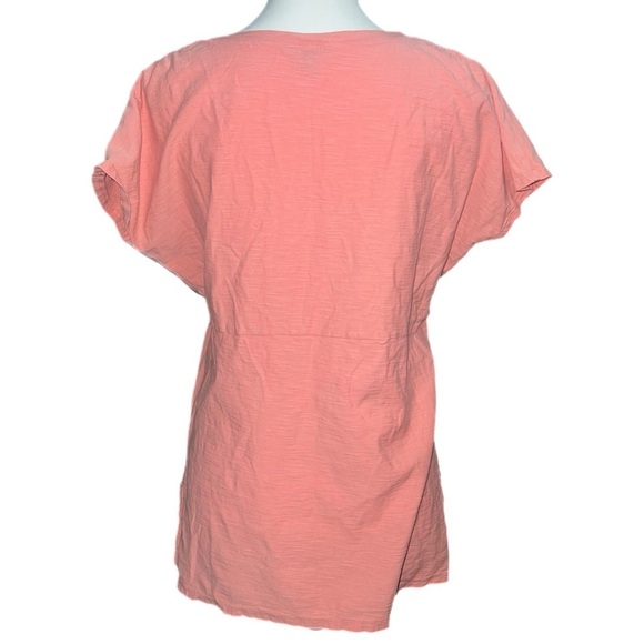 J. Jill - Cotton Cinch Waist Peach Top - Size Medium - Picture 3 of 7